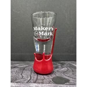 Vintage Maker's Mark Shooter Shot Glass - Red Wax Dipped Base - S IV Star Seal